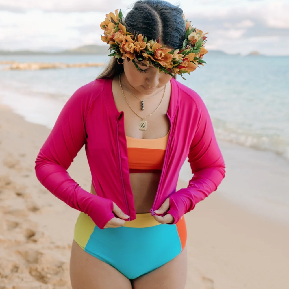 Swimzip XL NWT Color Pop High Waist Swim bottoms